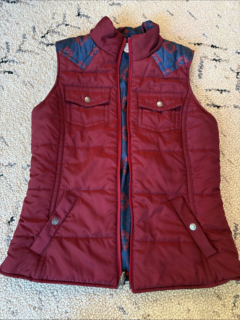 Arait small western burgundy vest